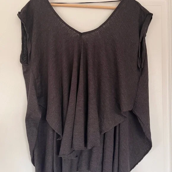 NWOT - We The Free - Free People size XS Solstice oversized Tee - Dark Grey - Picture 1 of 8
